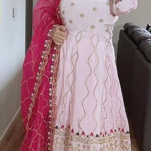 Pure  four side embroidery dupta salwar length 39 kammez sleeve length 16